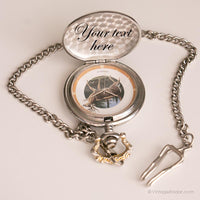 Bolsillo de ciervo vintage reloj | Bolsillo de naturaleza de tono plateado reloj