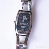الفاخرة الأرجواني الفاخرة Fossil ساعة المرأة | ساعة اللباس الفضية