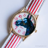 Vintage Horse Uhr | 90S Gold-Ton-Armbanduhr