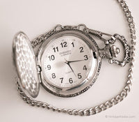 Vintage Silver-tone Pocket Watch | Personalized Grandpa Gift Watch