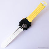 Vintage 1999 noir Swatch Battre montre | Numérique Chronograph montre