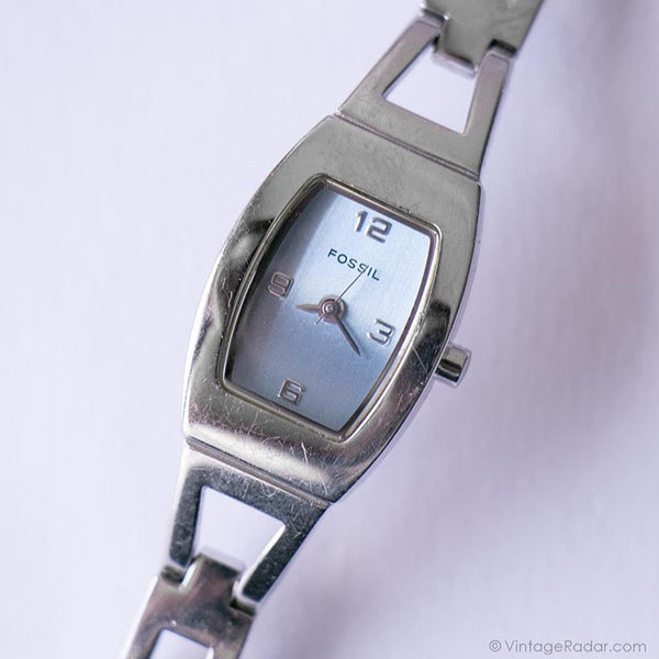 Dial azul pálido Fossil reloj para ella | Antiguo Fossil Cuarzo reloj para damas