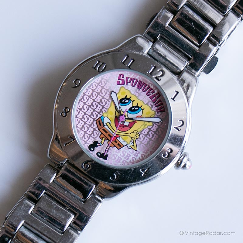 Spongebob Watch Vintage SpongeBob Watch for Ladies | 90s Stainless Steel Wristwatch ...