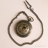 ساعة جيب التنين القديمة | خيار نقش السترة ذات اللون الذهبي