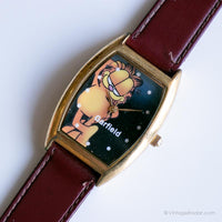 Vintage Garfield Gold-Tone Uhr | 90er Retro Cartoon Armbanduhr