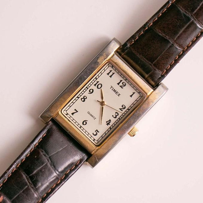 Clásico vintage rectangular Timex reloj | Grande Timex Reloj de pulsera ...