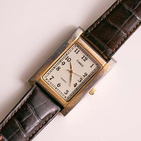 Klassischer Vintage Rechteck Timex Uhr | Groß Timex Armbanduhr für Männer