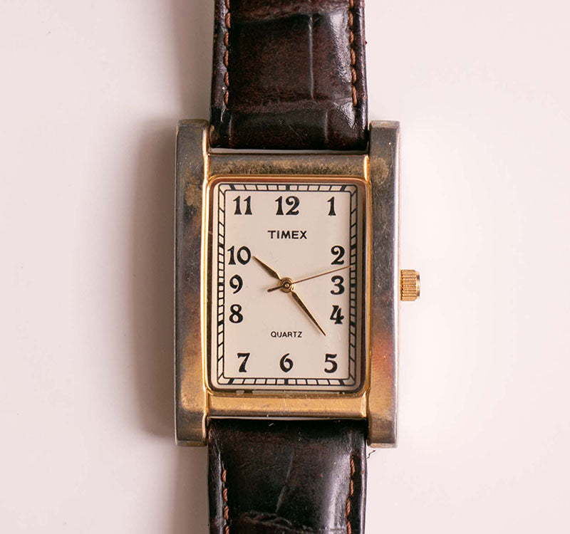 Timex Rectangular Clásico vintage rectangular Timex reloj | Grande Timex Reloj de pulsera ...