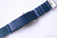 Vintage Blue-Dial Fossil Datum Uhr für ihn oder sie mit Marine Lederband