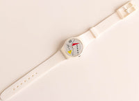 RARE Swatch Lady LW102 WHITE MEMPHIS Watch | 1984 Swatch Lady