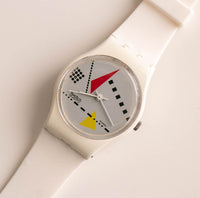 RARE Swatch Lady LW102 WHITE MEMPHIS Watch | 1984 Swatch Lady