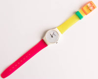 Selten 1983 Swatch Lady LW100 Tennisraster Uhr | Sammelbare 80er Jahre Swatch