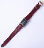 Vintage Rectangular Fossil Watch with Pearly Dial | Designer Watch for Her