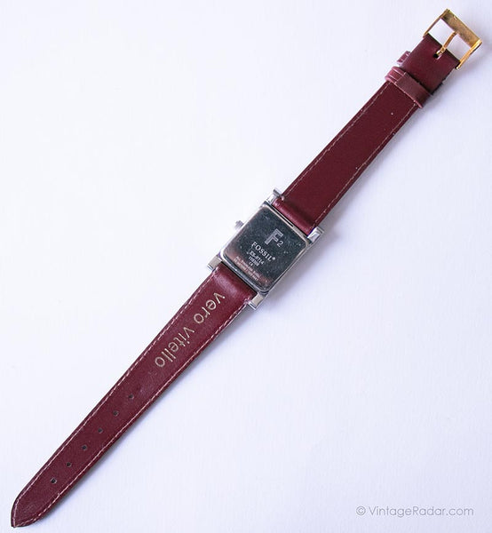 Reloj Fosil Rectangular Vintage Rectangular Fossil Watch with Pearly Dial | Designer Watch ...