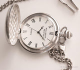 Vintage Mullingar Zinntasche Uhr | Silberton-Stammes-Tasche Uhr