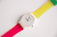 RARE 1983 Swatch Lady LW100 TENNIS GRID Watch | Collectible 80s Swatch