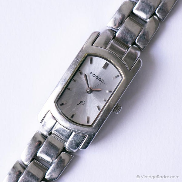 Tono plateado Fossil F2 Mujeres reloj | Ocasión vintage reloj para ella