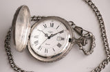 Antiguo Rotary Bolsillo reloj | Bolsillo de cazador de tonos plateados reloj