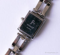 Noire rectangulaire Fossil montre | Minuscules dames Fossil Quartz montre Ancien