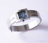 Vintage Blue-Dial Fossil Armreif Uhr | Minimalistisch Fossil Armband Uhr