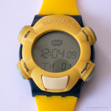 خمر 1999 Swatch فوز SQN101 صافي وقت ثابت الساعة | رقمي Swatch