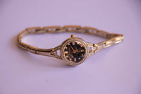 Dial negro vintage Armitron Señoras reloj con cristales de Swarovski