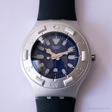 Vintage 2002 Swatch YDS4015 Opah Blue Uhr | Silber-Ton-Ironie-Tauch