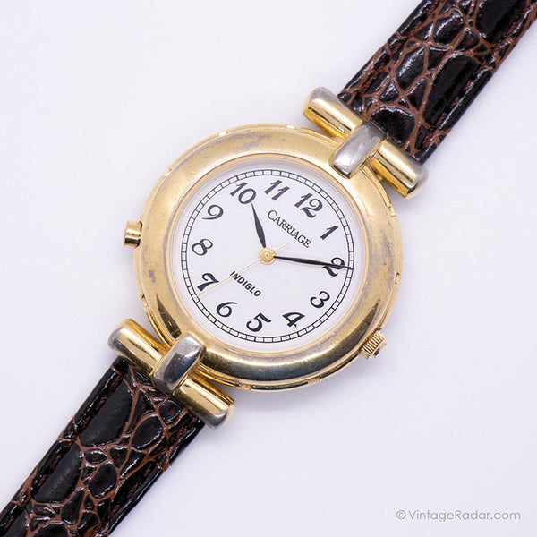 Vintage Art-Deco Gold-Tone-Wagen Uhr | Timex Uhr Sammlung