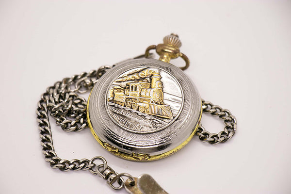 Vintage Train Pocket Watch for Men Women Railroad Pocket