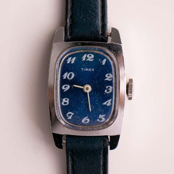 Vintage Blue-Dial Mechanical Timex Uhr für Frauen | Winzige Damen Uhr