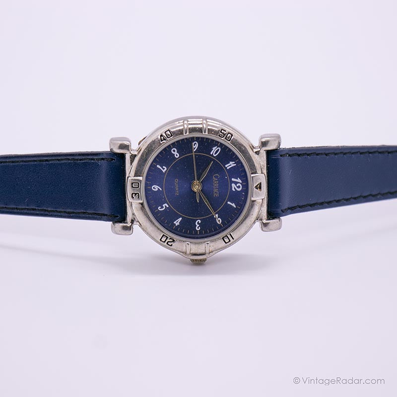 Navy Blue Dial Carriage Watch for Women | Vintage Timex Watches ...