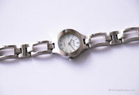 Vintage Silver-Tone Relic Folio von Fossil Uhr | Pearly Dial Ladies Armbanduhr