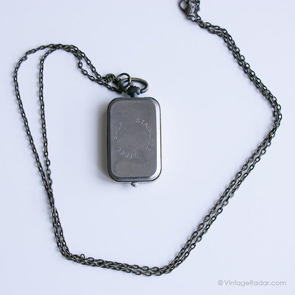Rectangular Pocket Watch Vintage Rectangle Pocket Watch | Gold-tone Double Dial Pocket Watch ...