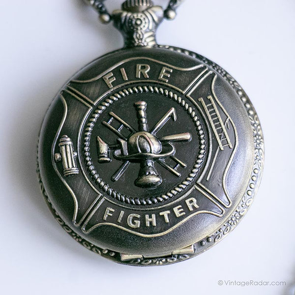 Vintage Firefighter Pocket Watch | Firefighter Gift Watch