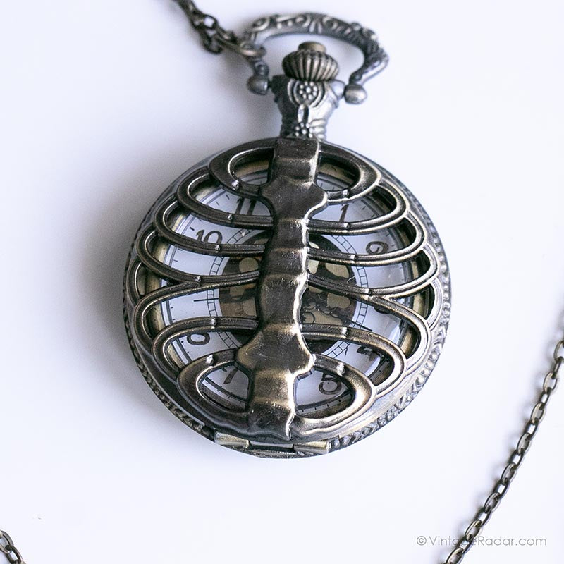 Bone Watch Vintage Skeleton Pocket Watch | Gold-tone Vest Watch – Vintage Radar