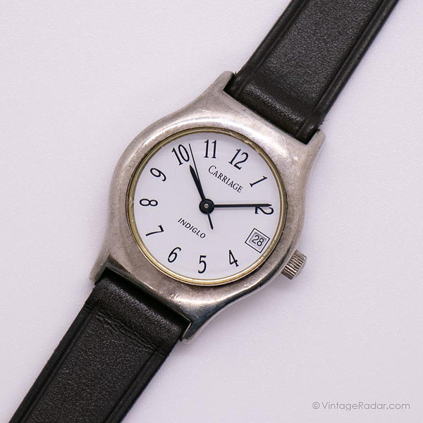 Carrozza tono d'argento di Timex Guarda per donne | Orologio vintage per lei