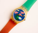 Swatch Lady LK100 Aqua Dream reloj | 1986 Dama suiza rara Swatch