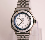 Rare Silver-Tone vintage Timex Quartz indiglo montre Résistant à l'eau