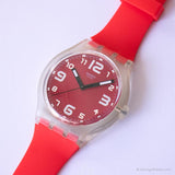 Vintage 2002 Swatch SUDK104D VIDA LOCA Watch | Large Red Swatch Watch
