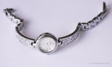 Tono plateado vintage Relic fol. reloj para mujeres con brazalete floral
