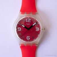 خمر 2002 Swatch sudk104d vida loca watch | أحمر كبير Swatch يشاهد