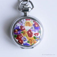 Vintage Blumentasche Uhr | Taschenanhänger Uhr für Sie