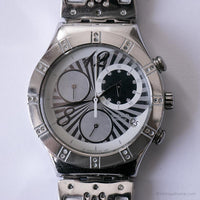 2008 Swatch Acero y encanto YCS510 reloj | Antiguo Swatch Ironía crono