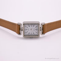 Transporte cuadrado por tiempo reloj | Cuarzo elegante de plata reloj