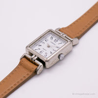 Transporte cuadrado por tiempo reloj | Cuarzo elegante de plata reloj