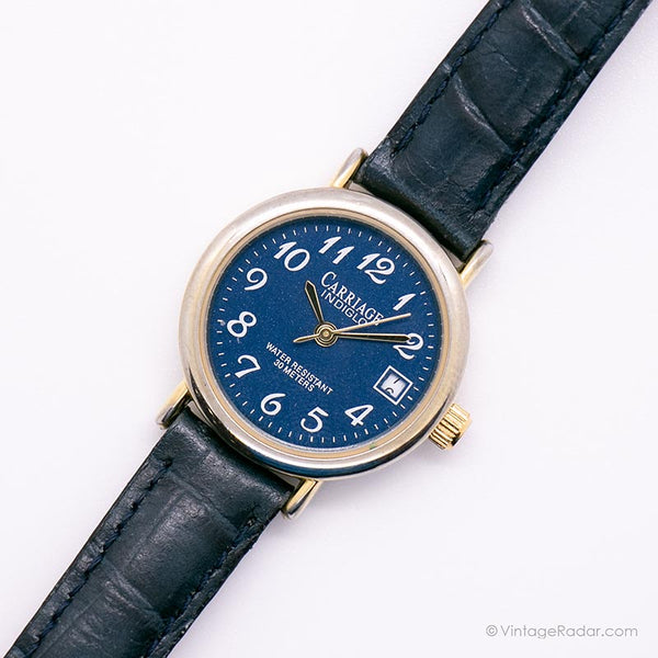 Orologio indiglo della carrozza blu vintage per donne | Timex Orologio al quarzo