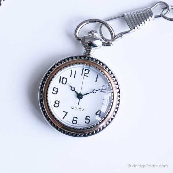 Bolsillo pequeño vintage reloj | Bolsillo de dos tonos reloj para él o ella