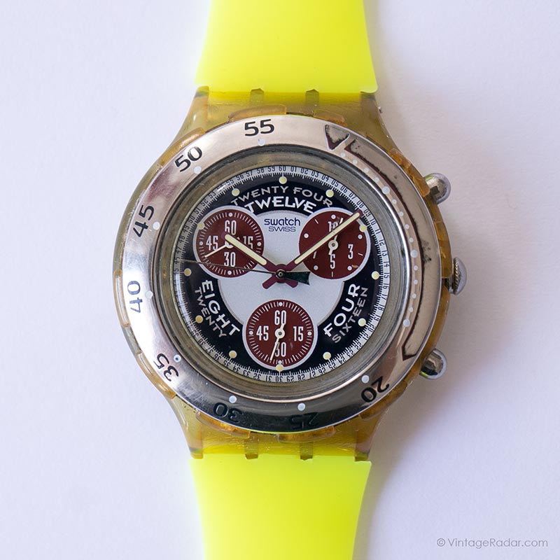 1996 Swatch SBN106 EL LEON Watch | Vintage Colorful Chronograph Watch ...