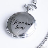 Vintage Personalized Pocket Watch | Silver-tone Pocket Watch with Engraving Option