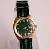Seltene grün-diale mechanische Timex Uhr | 1970er Jahre Vintage Timex Uhr